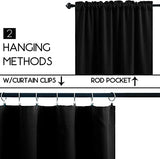 Pickluc 24 Inch Long Tier Curtains for Small Window Treatment, Short Blackout Curtain with Rod Pocket - Half Window Curtains for Kitchen, Cabinet, Basement, Camper, 2 Panels, Black, 30 Inches Wide