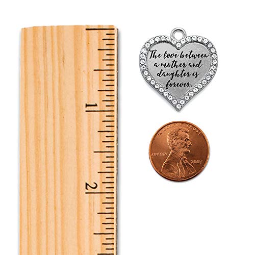 Inspired Silver - Mother and Daughter Bond - Silver Christmas Ornament - Open Heart Charm Christmas Tree Ornament with Cubic Zirconia - Holiday Hanging Decoration