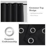 RYB HOME 100% Blackout Black Curtains for Bedroom Living Room, Thermal Insulated Heat Blocking Noise Reducing Window Curtains & Drapes for Kids Room, 52 inches Wide by 84 inches Long, 2 Panels Set