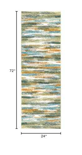 Abstract Washable 2x6 Runner Rug Non Slip Runners for Hallway
