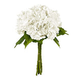 Yatim 21In White Artificial Hydrangea Flowers 5 Pcs Real Touch 3D Print Latex Flowers for Wedding Centerpieces Bouquets DIY Floral Decor Home Decoration with Stems