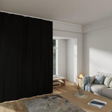 MaKefeile Room Divider Curtains Total Blackout Privacy Curtain Panel Room Thermal Insulated Noise Reduction Curtains for Bedroom Window Living Room Ceiling Track Curtain W 12.5 ft × H 8ft Black
