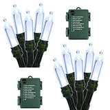 BrizLabs White Christmas Lights, 2 Pack 17.94ft 50 LED Battery Christmas String Lights with Timer, 8 Modes Christmas Tree Lights Indoor Outdoor Christmas Mini Lights for Christmas Tree Wedding Home