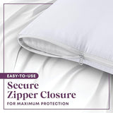 CirclesHome Pillow Protectors 2 Pack Standard Zippered - 100% Cotton Breathable Pillowcases - Protects Pillows from Dirt, Dust and Debri (Standard - Set of 2 - 20x26)
