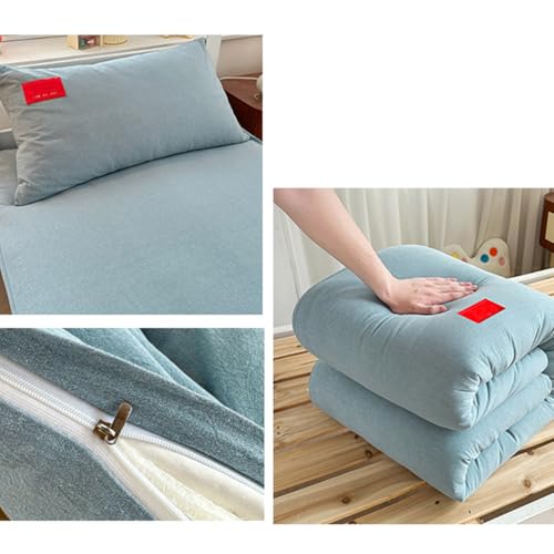 Bluea,90x200cm, 100% Cotton Futon Floor Mattress Cover with Zipper Traditional Japanese Floor Mattress Futon Cover Dustproof Mattress Protector Futon Slipcover for Bedroom Dormitory