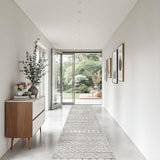 3x20 Washable Extra Long Runner:Hallway Runner Rug Geometric Grey