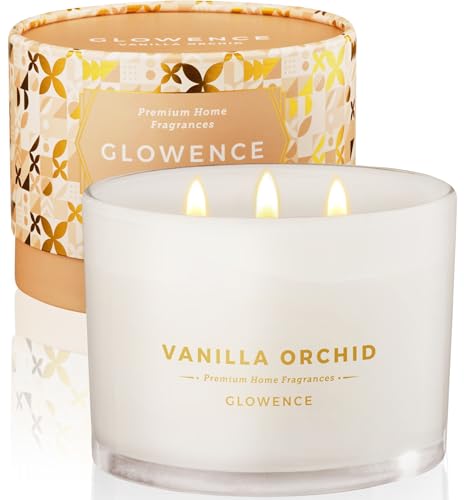 Luxury Vanilla Scented Candle - Large 3 Wick Jar Candle - Elegant Gift for Women & Men - 100% Natural Soy Wax - Up to 40 Hours Burning Time - Housewarming Aromatherapy Candle for Home