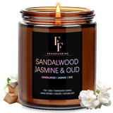 Sandalwood Jasmine Scented Candle for Home Soy Wax Candle, Aromatherapy Candle Gift for Women Men, 7oz
