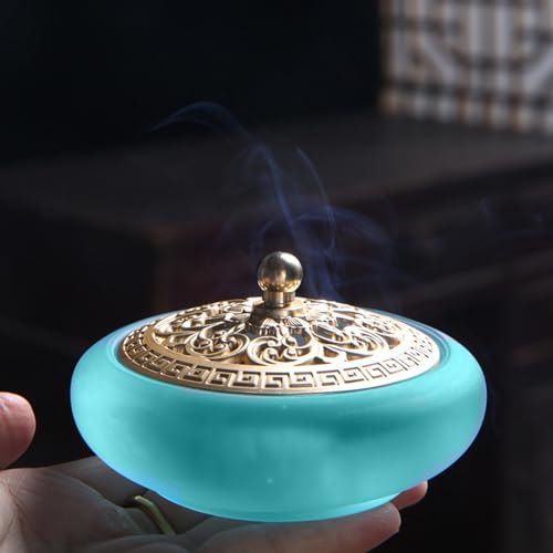 Powder Incense Burner Kit with Brass Censer, Incense Ash Tools and Mold Press Set, Complete Gift Box for Meditation, Yoga and Home Relaxation