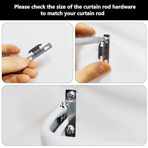 Curtain Rod Bracket Curtain Rod Hardware Brackets Curtain Rod Single Bracket Spreader Wall Bracket Hooks Curtain Rod Hooks for Wall(12 Sets)