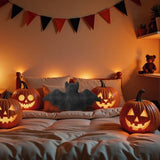 2 Pcs Halloween Bats Throw Pillow Furry Bat Plush Pillows Cute Bats Halloween Decor Stuffed Bat Lumbar Pillow for Halloween Decorative Home Sofa Bed Cushion