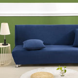 Ultra Soft Armless Sofa Bed Cover with Pillowcases, All-Inclusive Armless Futon Sofa Bed Cover Dustproof Armless Futon Cover 3 2 Seater Stretch Sofa Bed Slipcover, Easy to Install,H,S1