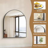 COFENY Black Arch Mirror, 30’’x36’’ Black Mirror for Bathroom, Wide Arched Bathroom Mirror with Metal Frame, Wall Mounted Mirror for Bedroom Living Room Entryway Modern