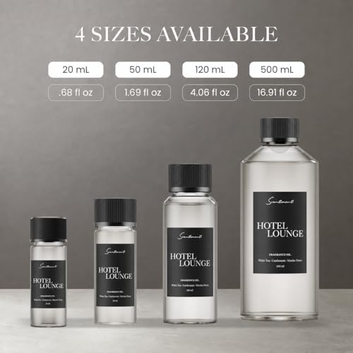 Scentiment Hotel Lounge Diffuser Oil - Premium Hotel Scent with Notes of White Tea, Cardamom & Marine Notes Home Scent, Hotel Fragrance Oil Diffuser Refill - 0.68 fl oz (20 mL)