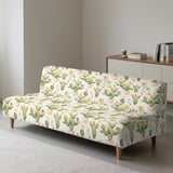 Cactus Print Easy-Going Futon Cover, Dual Couch Cover, Stretch Armless Sofa Cover, Leakproof Furniture Protector for Kids, Pets, Dog and Cat