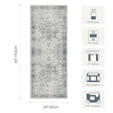 2x5 Washable Runner, Non Slip Boho Hallway & Kitchen Entry Rug