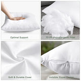 OTOSTAR 4 Pack Premium Waterproof Pillows Inserts, 16 x 16 Outdoor Decorative Throw Pillow Inserts Soft Fluffy Plump Cushion Inserts for Patio Garden Bench Farmhouse Sofa Couch Bed, White