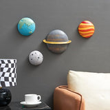 4Pcs Outer Space Planets Wall Decor, Cute Astronauts Galaxy Planet Nursery Wall Sculptures, 3D Outer Space Theme Hanging Art for Kids Room Boys Bedroom