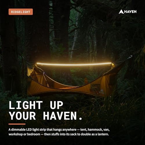 Haven Ridgelight - Dimmable LED Strip Lights - Hammock Camping Accessories - Tent Lights - Outdoor Indoor Light - 78 Inches Long