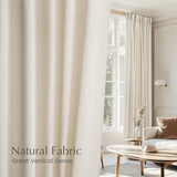 NICETOWN Natural Linen Curtains & Drapes for Windows 84 inch Long, Rod Pocket & Back Tab Thick Flax Semi Sheer Privacy Assured with Light Filtering for Bedroom/Living Room, W55 x L84, 2 Pieces