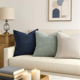 MIULEE Decorative Throw Pillow Covers 18x18 Navy Blue Textured Corduroy