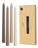 Viyffo Taper Candles 10 Inch Brown 4 Pack Unscented, Smokeless Long Tall Tapered Candlesticks Wedding Home Decor Dinner Natural Color Series