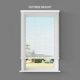 Lumino - 2" Cordless Flat Slat Faux Wood Window Blinds for Home - 34" W x 64" L - White, Faux Wood Blinds for Indoor Windows, Venetian Room Darkening Blinds