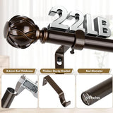 Bronze Curtain Rods 2 Pack, HOTOZON Curtain Rods for window 32 to 58 Inch, New Splicing Window Rod for Windows, 3/4 Inch Single Drapery Rod with Netted Finials