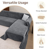 Sectional Couch Covers, 2 Pieces Washable L Shaped Couch Covers Sofa Blanket for Dogs Pet Friendly Sectional Sofa Slipcovers Furniture Covers,71"x 110"+ 71"x 118",(X-Large,Dark Gray)
