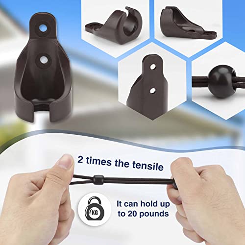 Coolaroo Replacement Parts Shade Tie Downs and End Cap with Ring Kit,Weather Resistance,Compatible with Coolaroo Exterior Roller Shade,Outdoor Blinds(Brown,2 Set)
