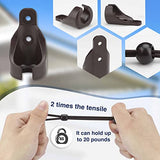 Coolaroo Replacement Parts Shade Tie Downs and End Cap with Ring Kit,Weather Resistance,Compatible with Coolaroo Exterior Roller Shade,Outdoor Blinds(Brown,2 Set)