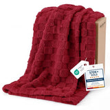 Bedsure Checkered Soft Cozy Twin XL Blanket for Bed, Red, 66"×90"