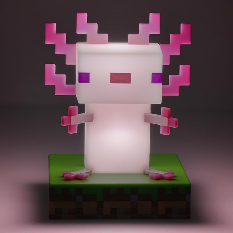 Paladone Minecraft Officially Licensed Axolotl Free Standing Desk Light, Gaming Room Decor and Merchandise for Boys and Girls, Nightlight Gift Accessory for Playroom and Bedroom
