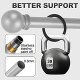 Silver Curtain Rods for Windows with Brackets,5/8 Inch Diameter Small Window Curtain Rod Adjustable 32 to 48 Inches,Easy Install Drapery Rods,Gray