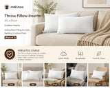 Throw Pillow Inserts 30 x 50cm (12" x 20"), Cushion Inserts, Hollowfibre Filling for Sofa, Bedding Cushion Pads (Pack of 2)