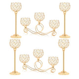 Gold Set of 6 Metal Crystal Tea Light Candle Holder, Elegant Wedding Table Centerpiece Candle Holder, Christmas Wishing Crystal Bowl Candle Holder Suitable for Wedding Party Living Room Decoration