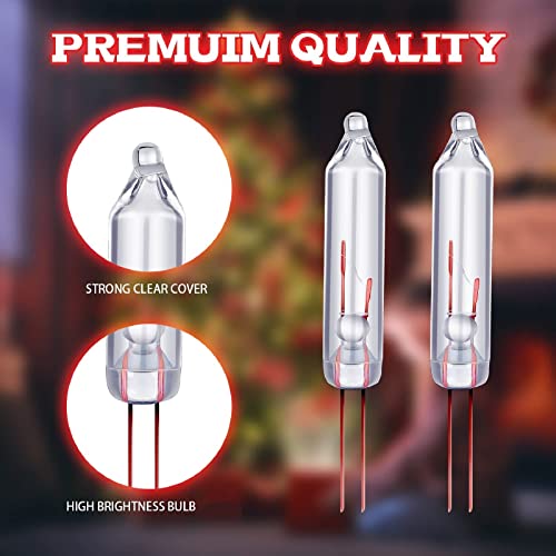 Mudder 100 Pcs Mini Christmas 2.5 Volt Replacement Light Bulbs for Christmas Trees Decorative Light Supplies Indoor Outdoor Xmas Decor, 0.17 Ampere, 0.42 Watt (Clear)