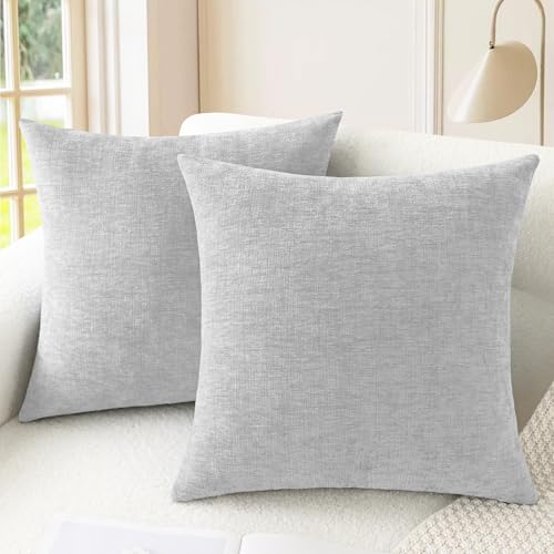 CaliTime Decorative Throw Pillow Covers 20 X 20 Inches Moonbeam Gray