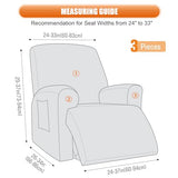 VANSOFY Recliner Chair Cover, 3-Pieces Stretch Recliner Covers for Recliner Chair Soft Reclining Chair Slipcover Furniture Protector for Dogs Cats(Dark Gray)