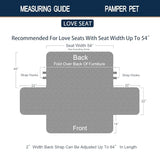 Brilliant Sunshine Blue Toile Couch Loveseat Cover, Quilted Sofa Cover for Dogs, Slip Resistant Furniture Protector with Strap, Washable Slipcover for Kids and Pets, Blue Beige (54" seat)