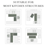 Kitchen Rugs Sets of 2, Non Slip Kitchen Mats for Floor, Green