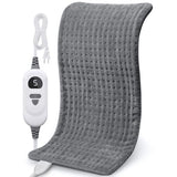 NOWWISH Heating Pad for Back, Period Cramps, Neck and Shoulder, 12x24 Inches Electric Throw with 6 Heat Settings, Timer and Auto Shut Off, Machine Washable, Birthday Gifts for Women Men, Grey