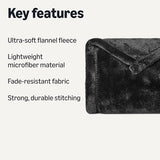 Amazon Basics Soft Fleece Throw Blanket, Cozy Microfiber, Feels Comfortable on Skin, Fade-Resistant, Warm for Couch & Sofa, 50 x 60 Inches, Black