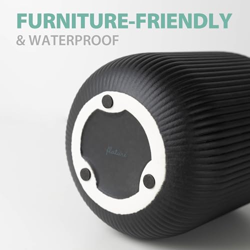 flature Ceramic Vase with Grooves - Waterproof Flower Vase in Matte Black for Fresh Flowers, Dried Flowers, Pampas Grass, Large 7.9" Tall Vase as a Gift, Decoration for Living Room, Bedroom, Office.