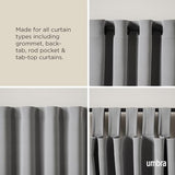 Umbra Bellwood Curtain Rod for Window Drapery, Adjustable Length 42" to 120", Set Includes Finials and Mounting Hardware, White/Natural