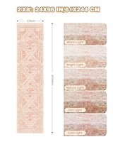 Runner Rug 2x8 Runners for Hallways Non Slip Washable Rugs, Pink