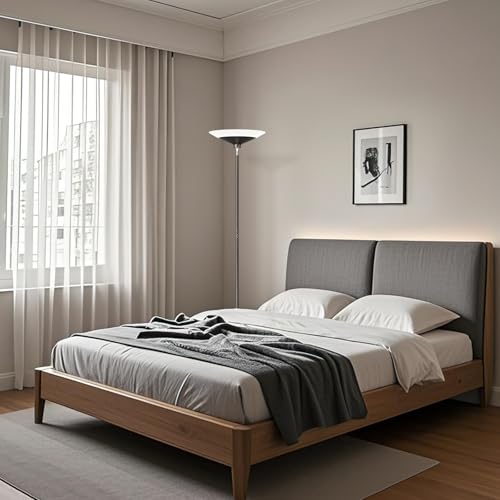 Torchiere Floor Lamp - 72" Tall LED Standing Lamp with Remote/Button Control, 1800Lm, 3000-6500K, 30W Dimmable Modern Corner Floor Light for Living Room Bedroom Office Apartment, Black