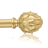 Curtain Rods for Windows 66 to 120 Inches 1 Inch Diameter Adjustable Drapery Rod Decorative Single Window Curtain Rods with Classic Finials, Gold