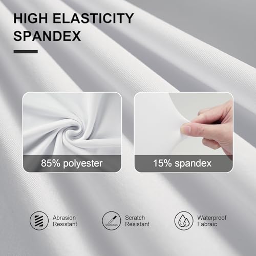 Trlyc Spandex Folding Chair Covers 100 Pcs Universal Fitted Dining Chair Cover Stretchy Slipcovers for Wedding Party Banquet Flat-Front Chairs Covers (White)