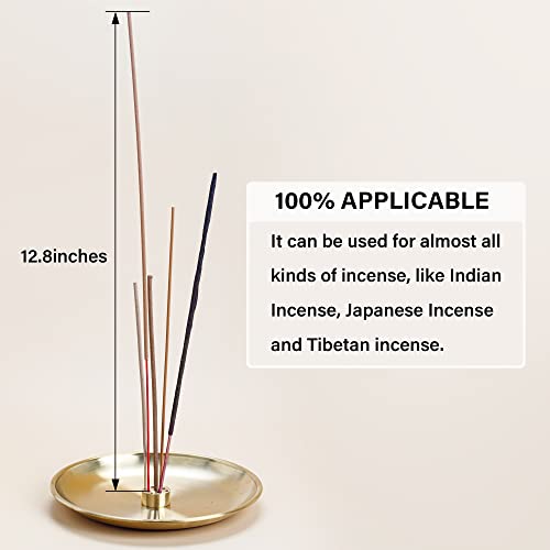 ZenBless 5 in 1 Incense Burner, Palo Santo Holder, Sage Holder, Incense Holder for Incense Sticks/Coil Incense/Incense Cones, 5.5 inches Brass Ash Catcher for Meditation Yoga Room
